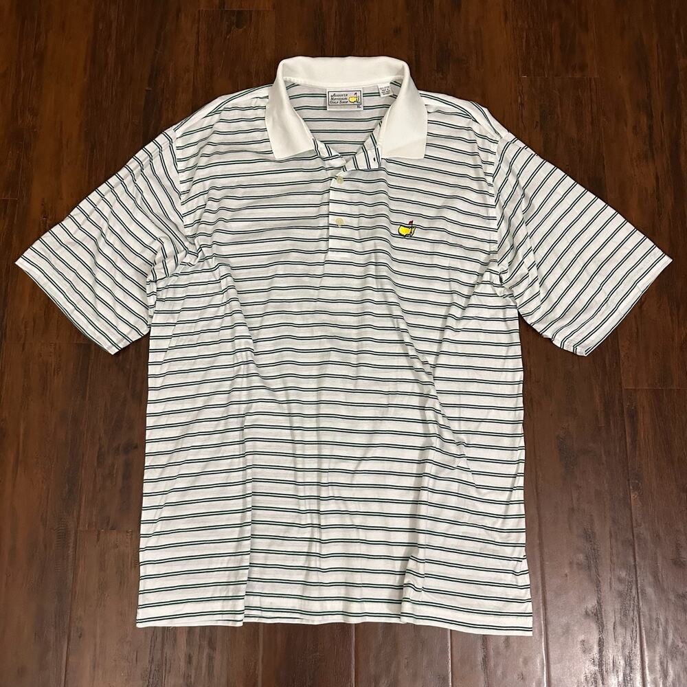 AUGUSTA NATIONAL GOLF SHOP Polo Shirt Striped 60s 2-Ply Mercerized Sports